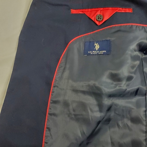 U.S. Polo Association Cotton Solid Sport Coat - Navy Blue - Picture 4 of 6